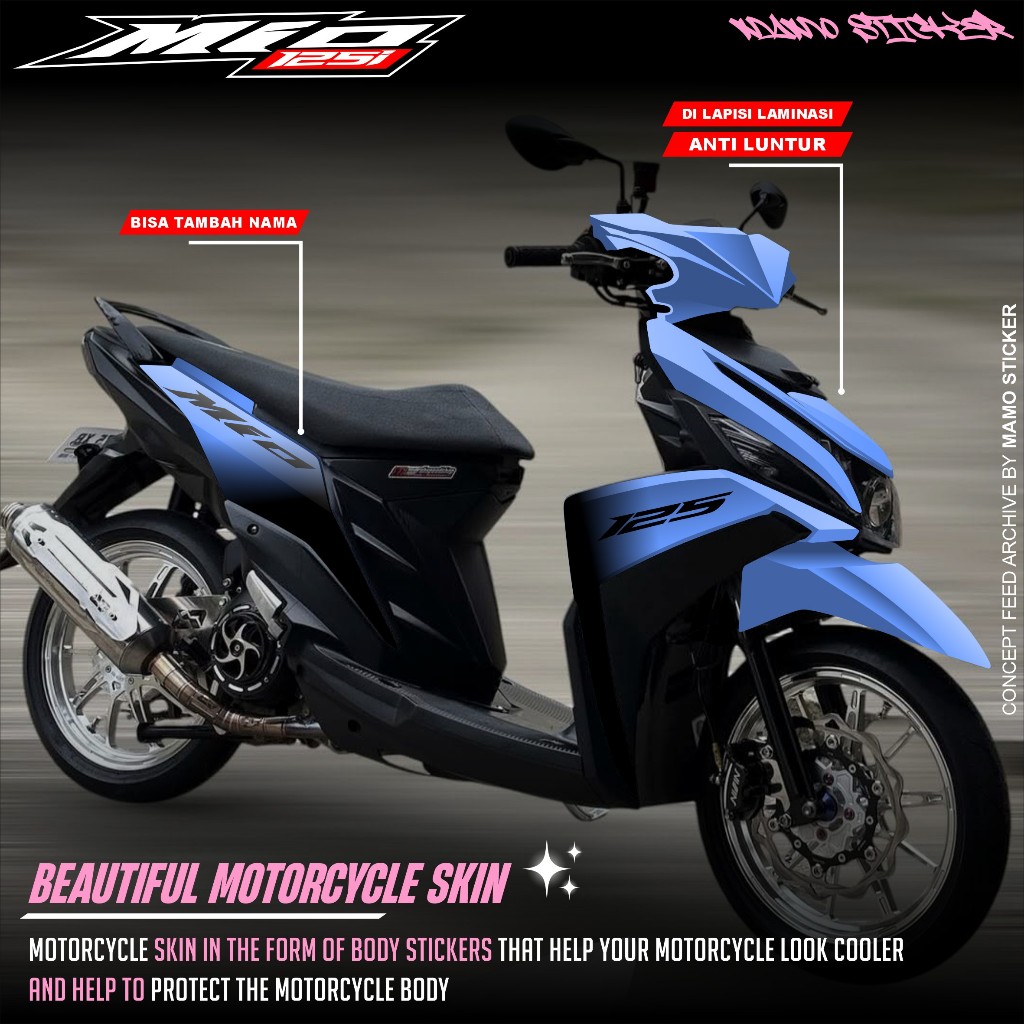 Sticker Decal Yamaha MIO M3 125 FullBody Premium  Stiker Yamaha Mio M3 125 Tahun 2014-2025 Full blok