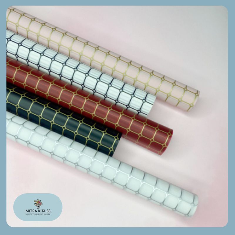 

Kertas Buket Bunga Bunga Motif Kotak Cellophane Goldline Flower Wrapping Paper Kertas Kado KB050