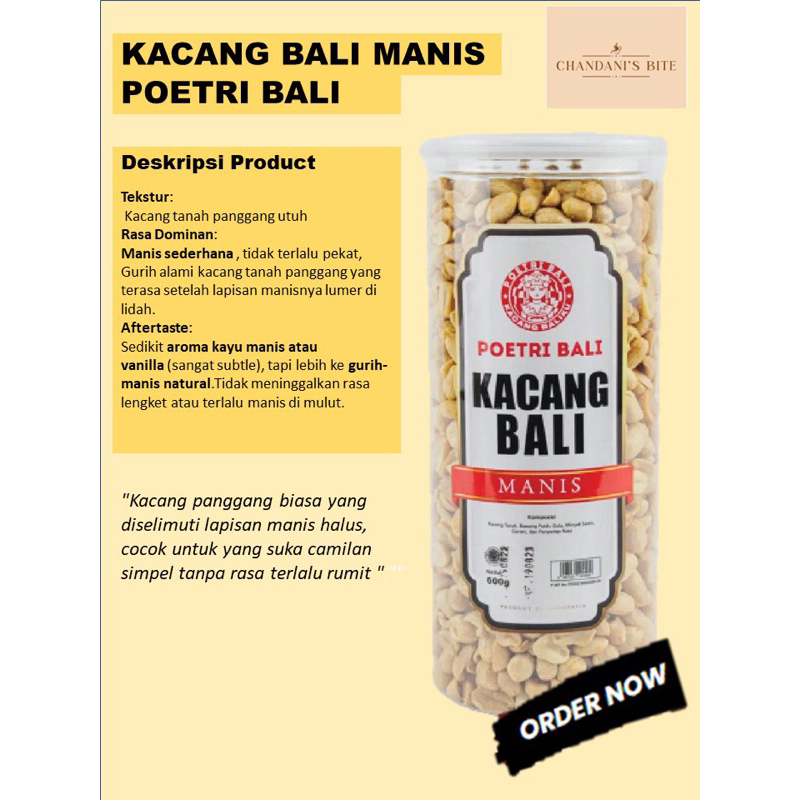 

Poetri Bali Kacang Bali Manis 600gr