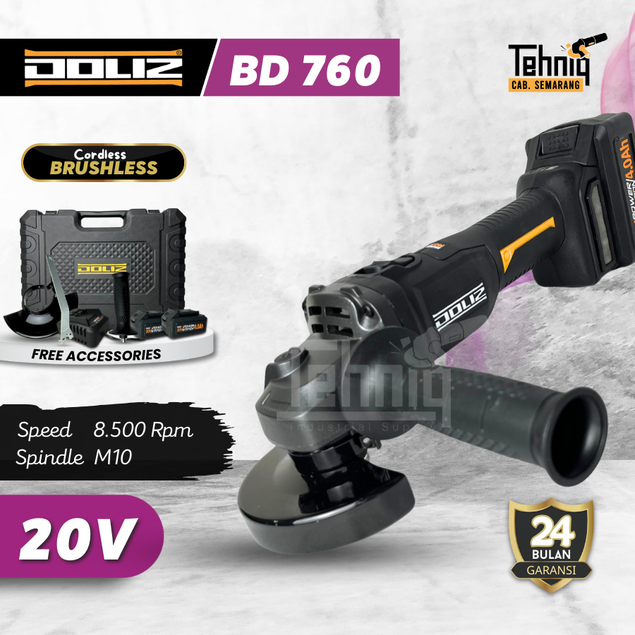 Mesin Gerinda DOLIZ BD 760 Cordless Brushless Angle Grinder