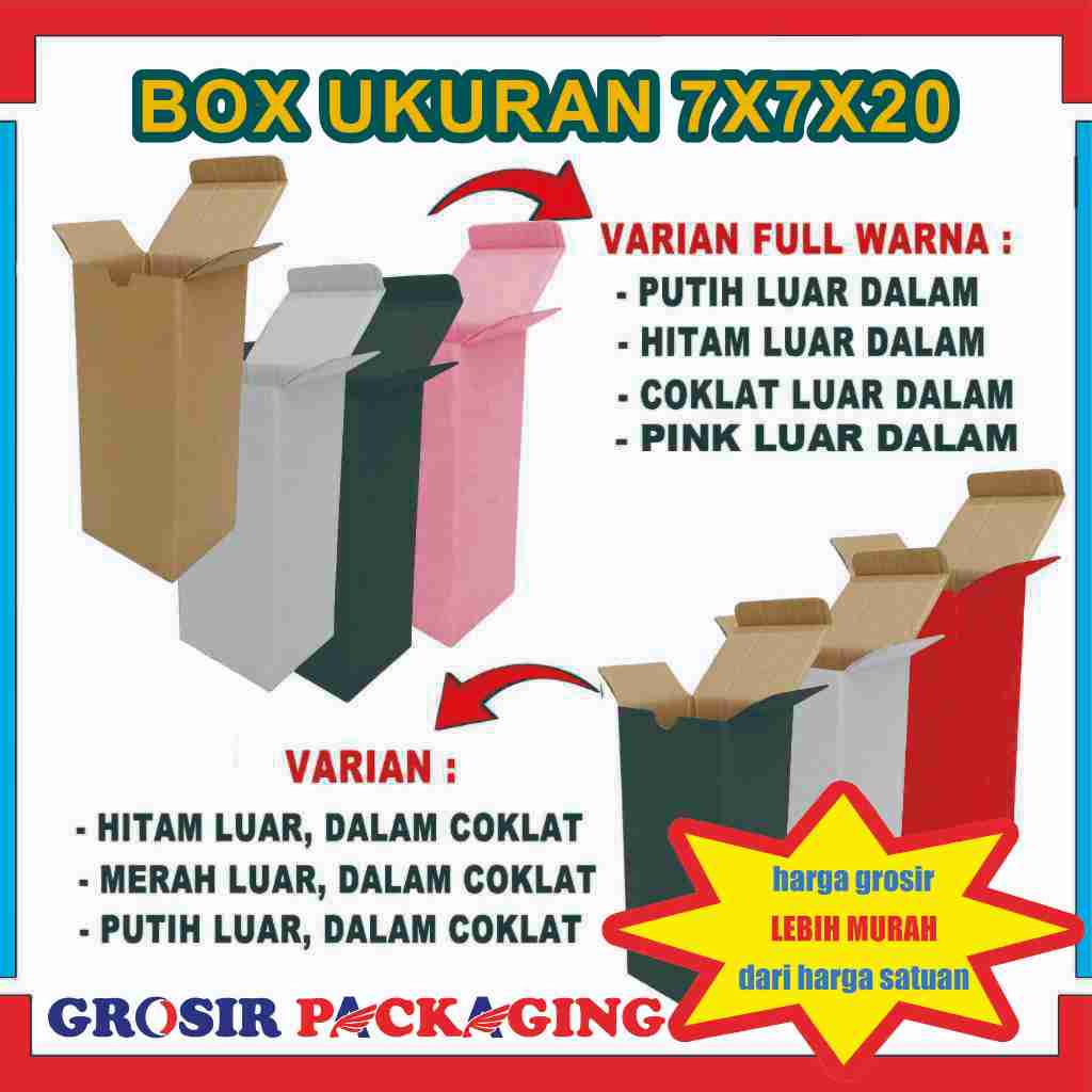 

Box 7x7x20 Cm / Box Polos / Karton Packing / Box Parfum / Box Tumbler / Box Sliplock