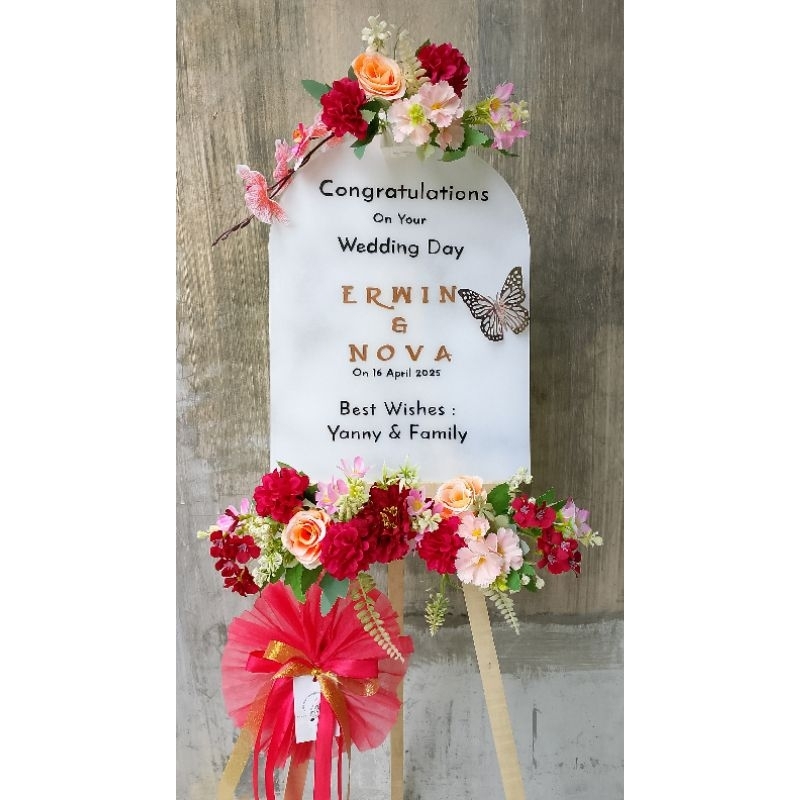 

[ Ready Instan, Tidak P.O ] PAPAN UCAPAN ACRYLIK KUBAH FULL BUNGA