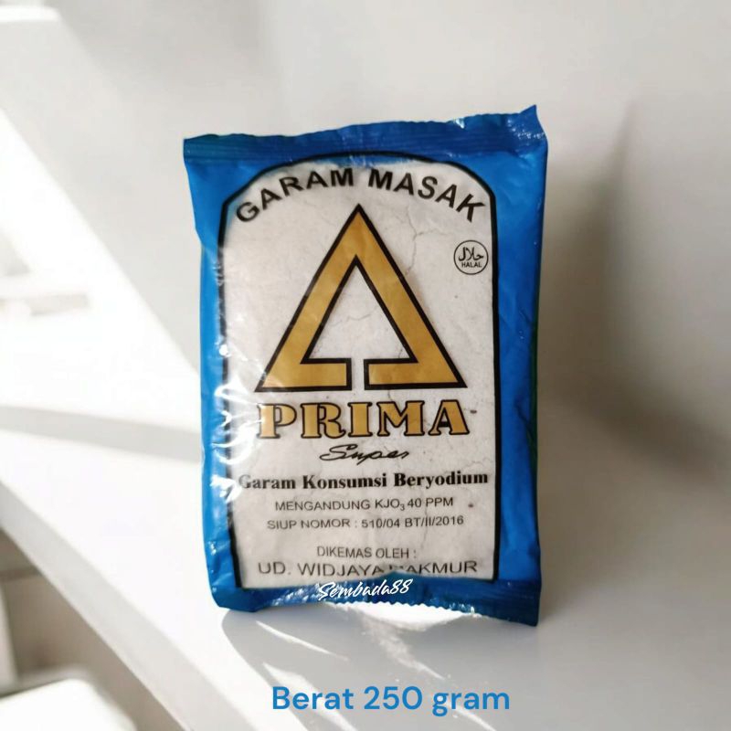 

GARAM PRIMA SUPER KEMASAN 250 GRAM / GARAM BERYODIUM / GARAM MASAK / BUMBU DAPUR / GAREM
