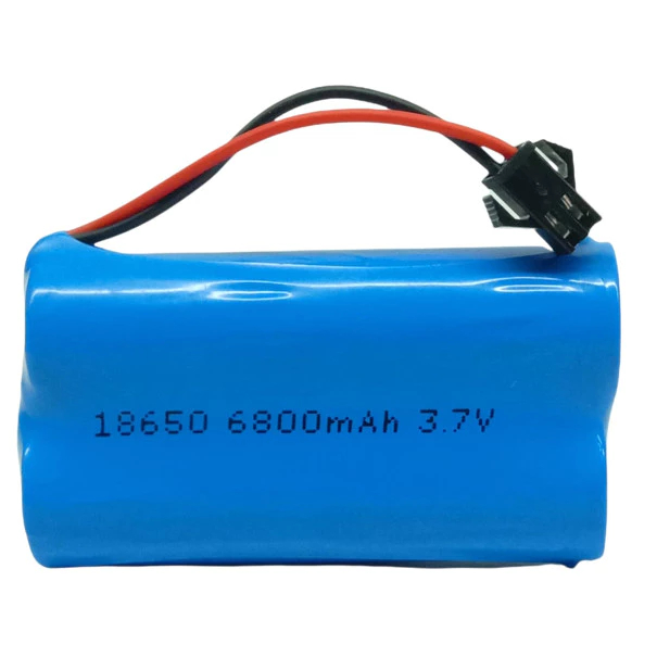 Lithium-Ion Battery 2Xccell 18650 7.4V / 3.7V 6800Mah Soket Hitam Sm 2Pin, Baterai Mobil Rc Dll,