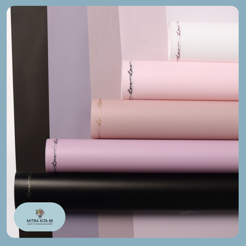 

Kertas Buket Bunga Bunga Motif Love Letter Border Flower Wrapping Hand Bouquet Cellophane KB061