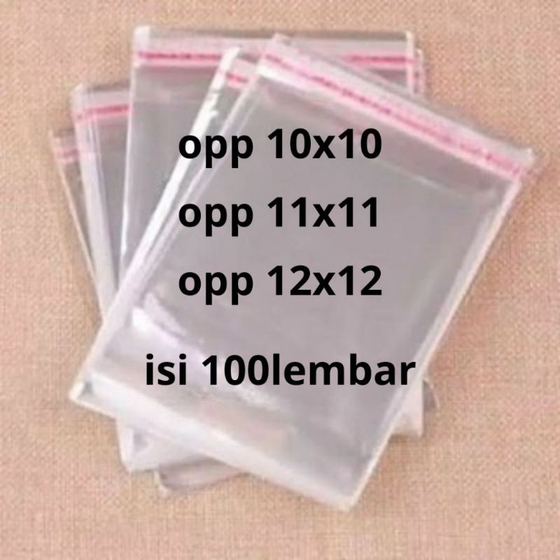 

[ 100 LEMBAR ] PLASTIK OPP 7X7, 8X8, 9X9, 10X10, 11X11, 12X12, 13X13, 14X14, 15X15, 16X16 CM TEBAL 18 MIC ASLI ( SEAL / LEM ) BUNGKUS / KEMASAN ROTI, SOUVENIR / PLASTIK OPP LEM BENING TRANSPARAN