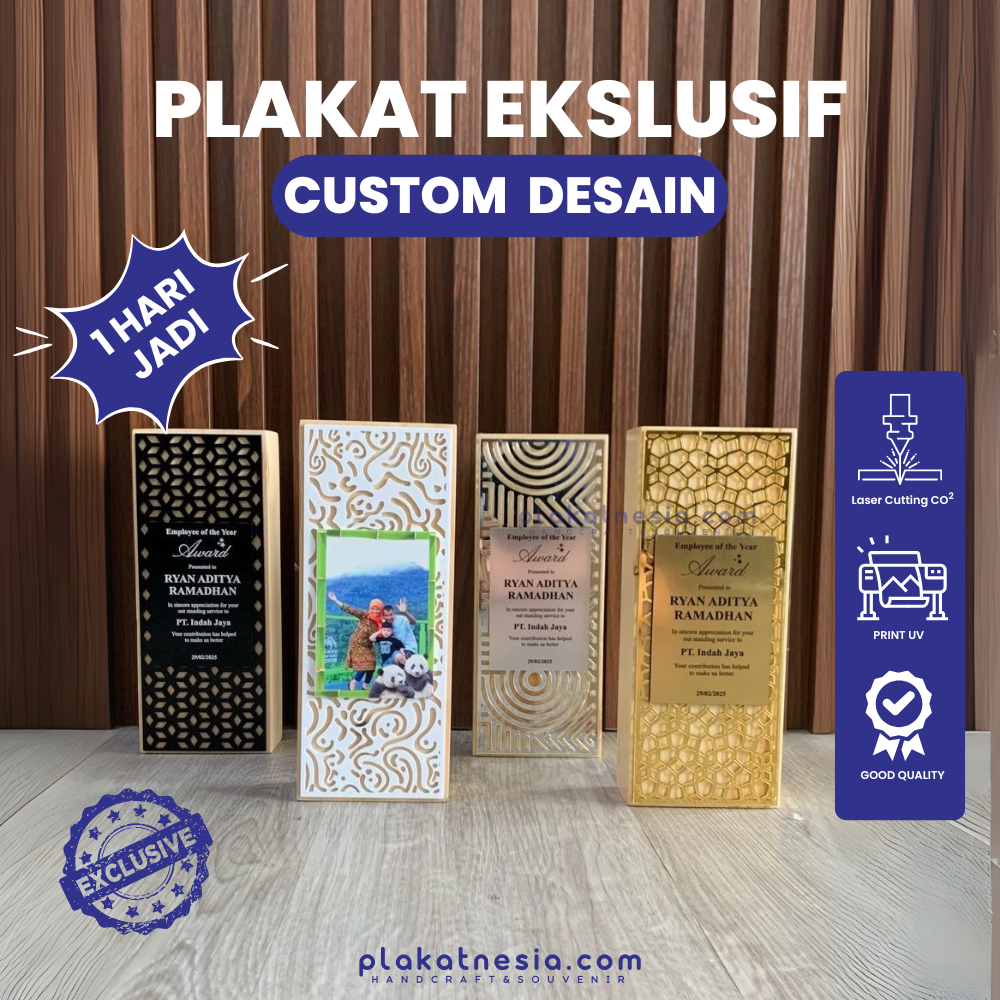 Plakat Kayu Custom | Piala Kayu Custom | Trophy Kayu Custom | Plakat Akrilik Custom