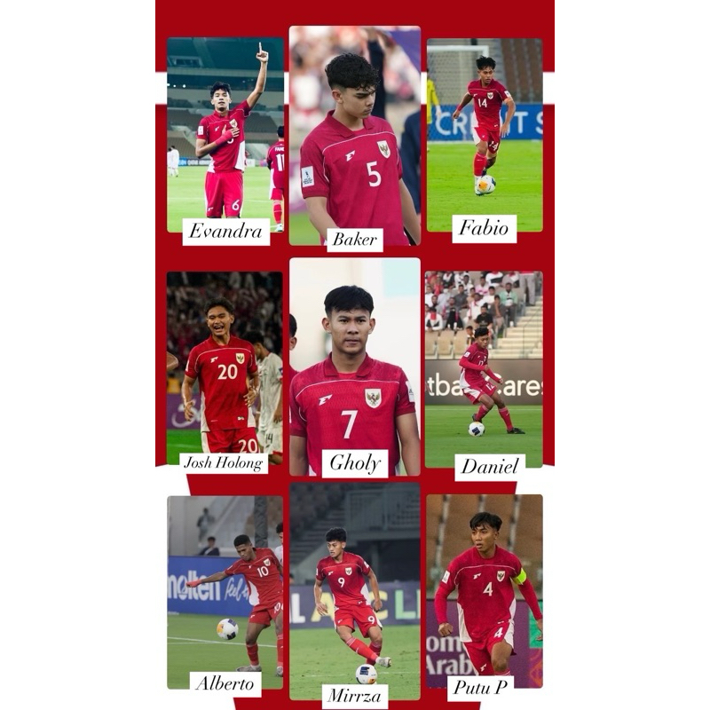 MINIMAL ORDER 5 PHOTOCARD , Photocard Timnas U-17