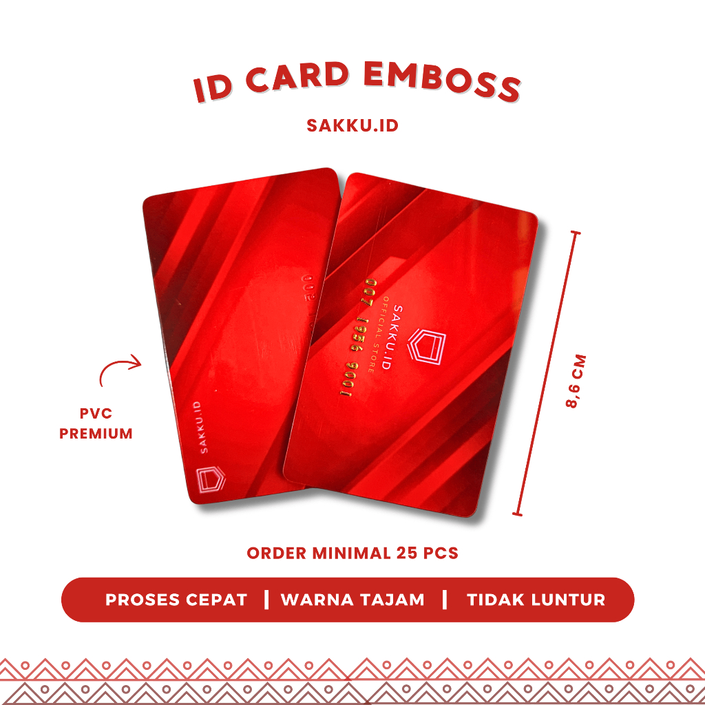 

CETAK ID CARD EMBOSS (HURUF TIMBUL) MEMBERCARD EMBOSS