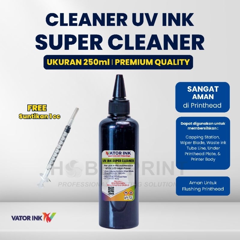 Cleaner Tinta UV LED 250ml Vator Super UV Ink Cleaning Solution Printhead Capping Wiper
