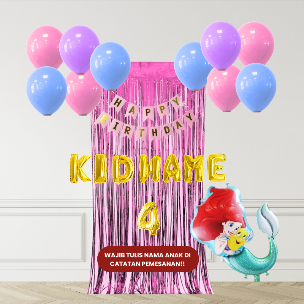 PUTRI DUYUNG/MERMAID SET DEKOR ULANG TAHUN ANAK/ DEKORASI ULTAH ANAK