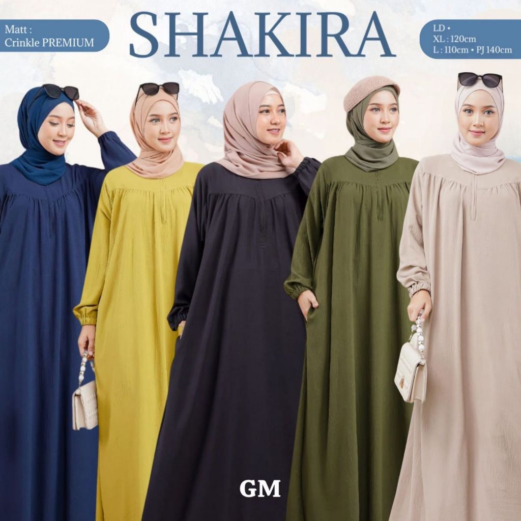 Basic Abaya Shakira by Evahabsyee.id Label - Gamis Polos dengan busui friendly bahan crincle warna B