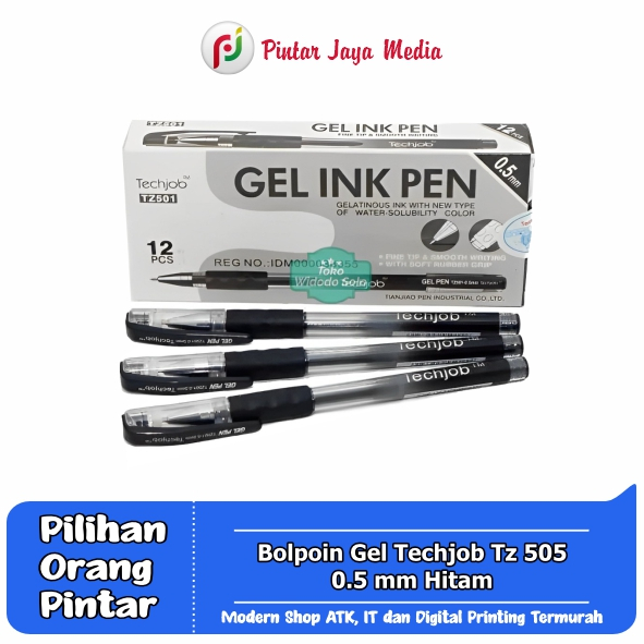 

Bolpoin/Bolpen/Pulpen/Bulpen Gel Techjob Tz 505 0.5 mm Hitam