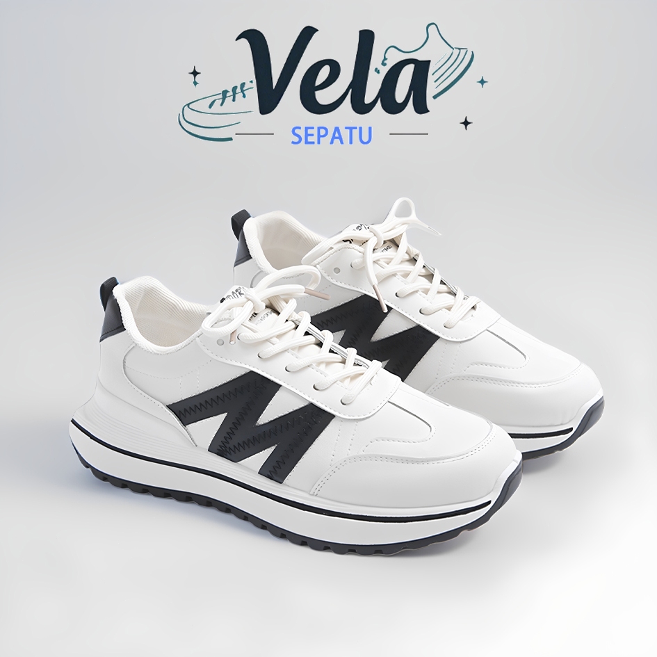VELA SEPATU TRAINING WANITA KOREA TRAINING SHOES sneakers lari putih flatshoes putih running