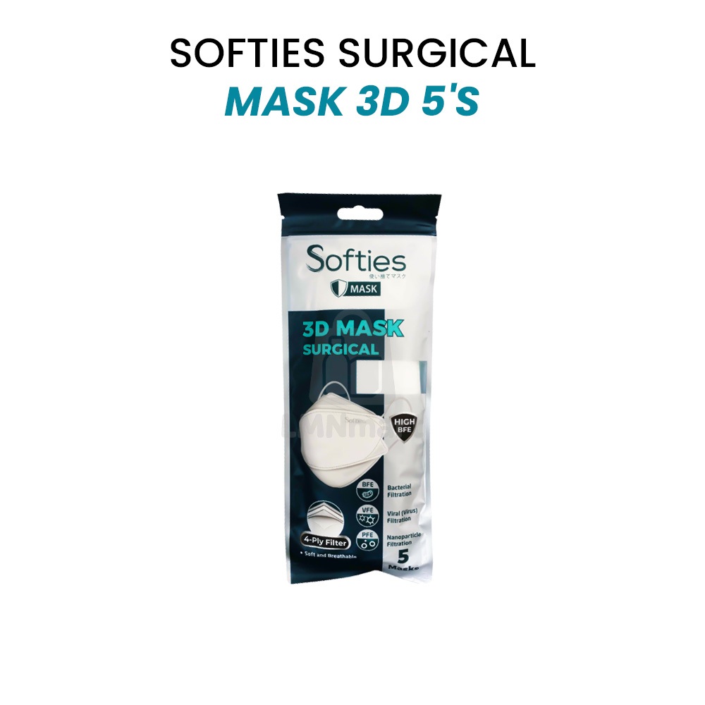 OBRAL Softies Masker Medis 3D Surgical KF94 5pcs Warna Polos | Masker Dewasa Harian & Anti Bakteri