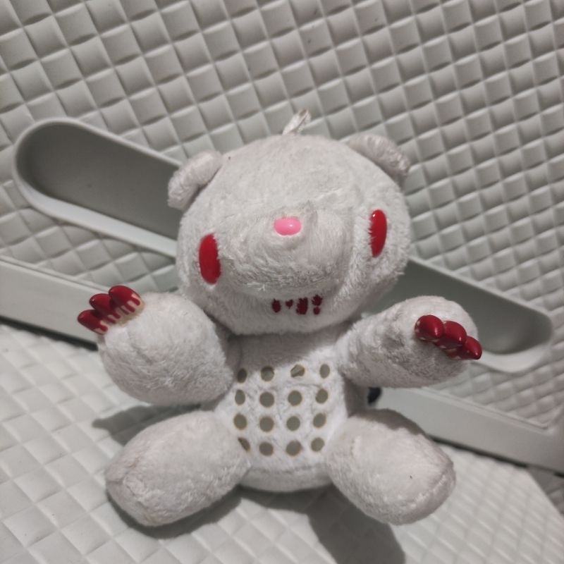 TAITO Gloomy Bloody Bear Speaker Mascot Plush White Chax GP 174