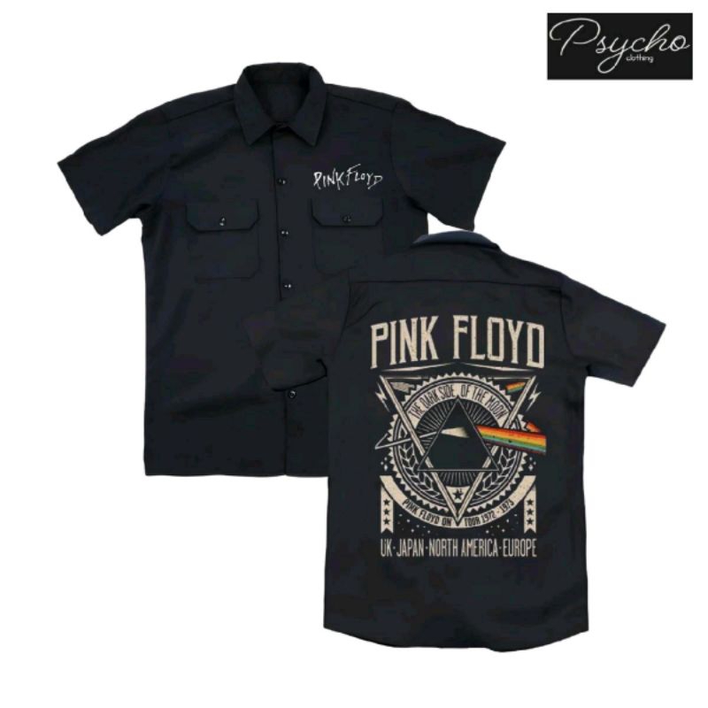 Pink Floyd kemeja pendek PDH workshit pria wanita distro bandung