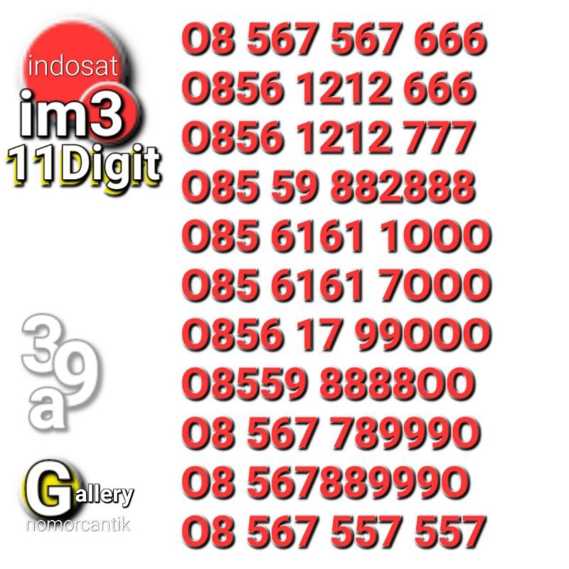 NOMOR CANTIK IM3 11DIGIT 888 99000