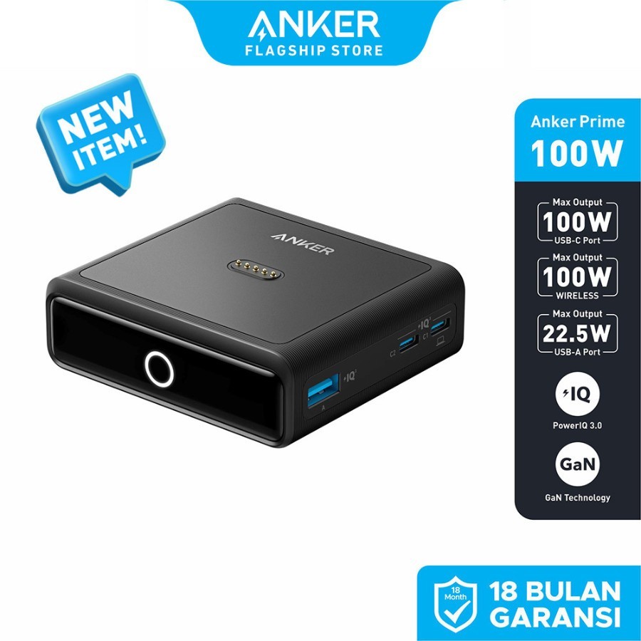Anker 100W Wireless Charging Base 4in1 for Anker Prime Power Bank - A1902