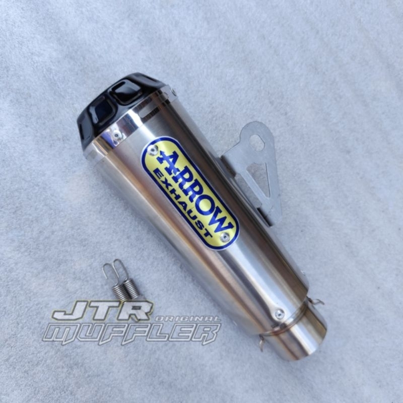 slincer Silencer Knalpot Arrow inlet 50mm untuk R15 vixion sonic mx king Ninja 250fi R25 Cbr 150r dl