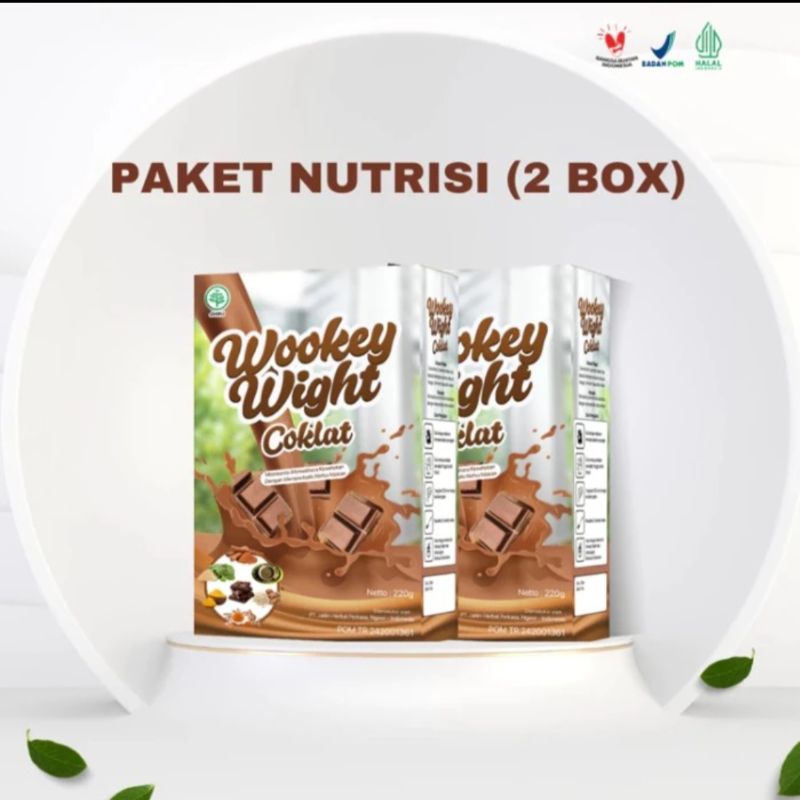 

wookey wight coklat 2 box - susu penambah berat badan alami rasa coklat