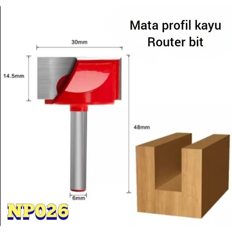Mata profil kayu 6x30Mata router bit  Cleaning bottom CNC Milling cutter mata router trimmer kayu ma