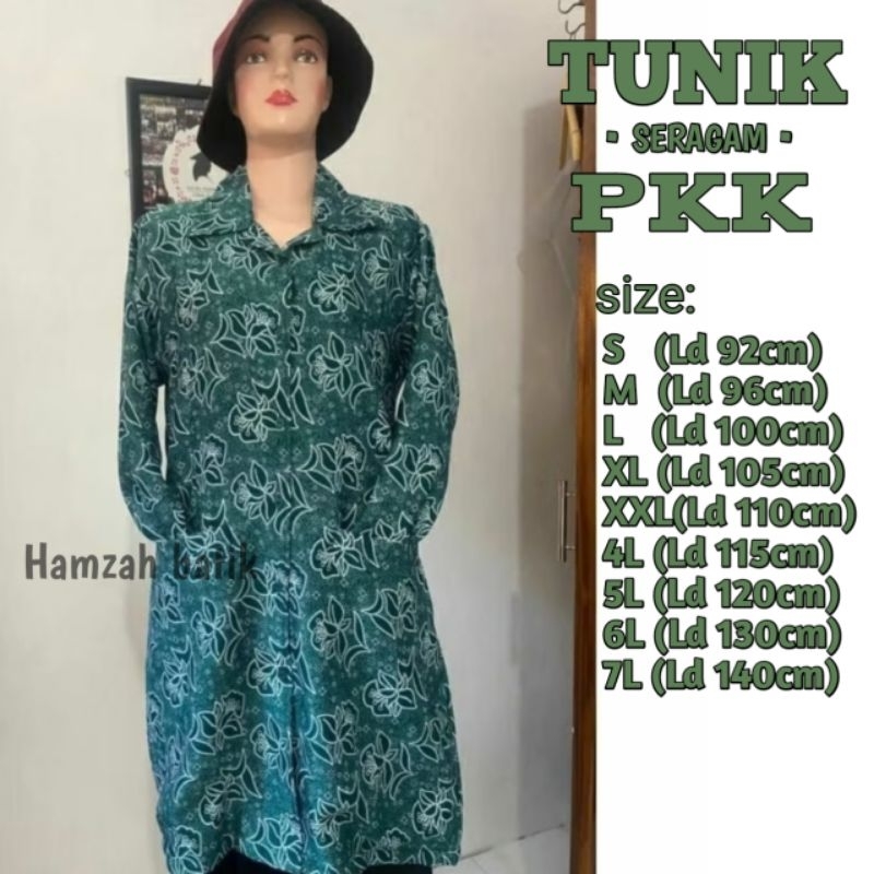 TUNIK BATIK PKK NASIONAL TERBARU 5 PUTIK Bahan baby tuch seragam pkk, pkk terbaru, batik pkk,atasan 