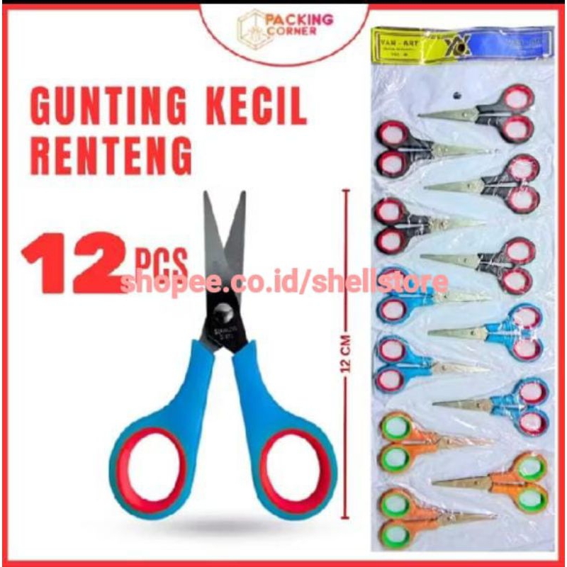 

Gunting Renceng 12cm Renteng Scissors Stainless Steel ATK Pemotong Potong Kertas Bukan Pacman