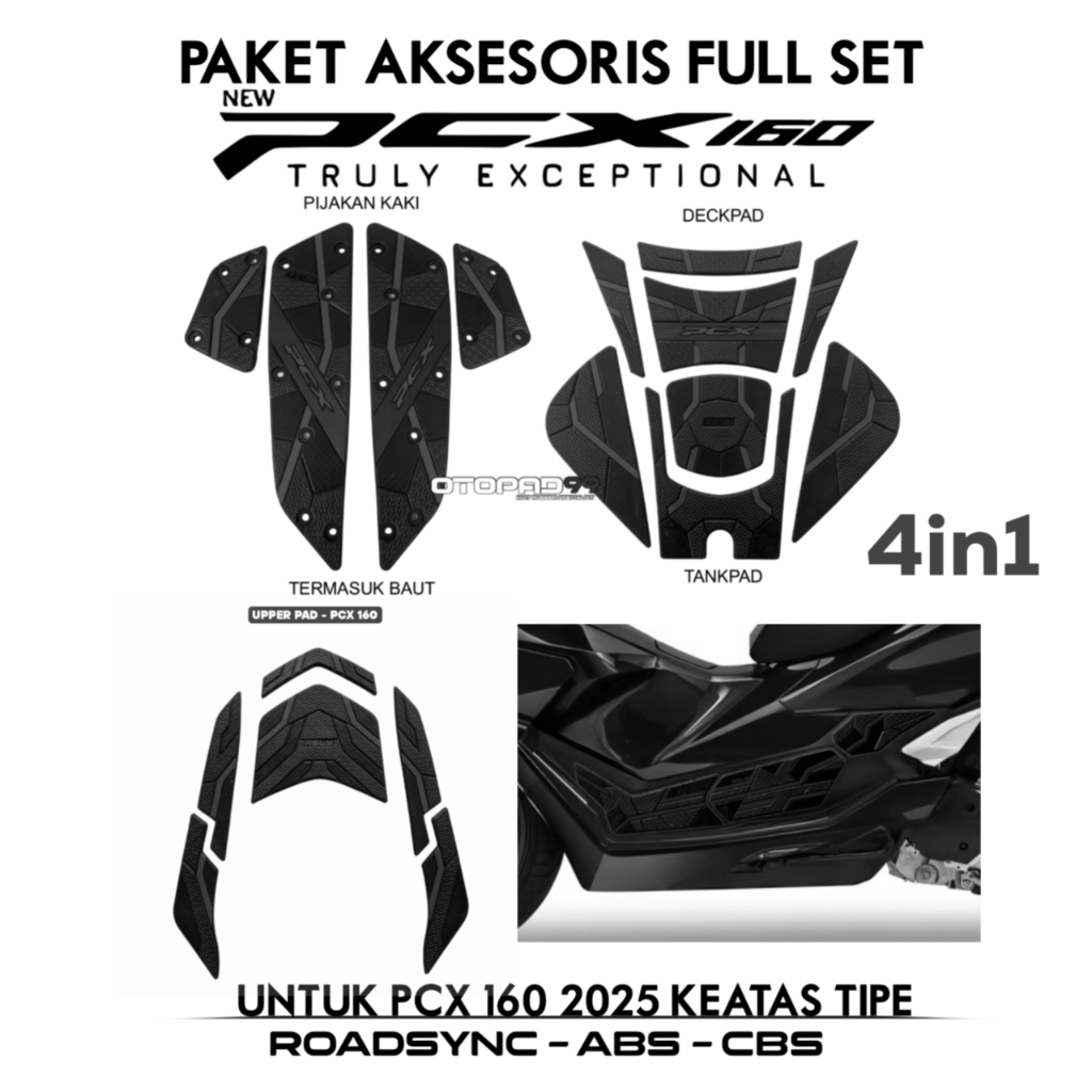 Set Pcx 160 Sidepad Pcx 160 Variasi Motor Pcx 160 Roadsync 2025 Aksesoris Pcx Bahan Karet Premium