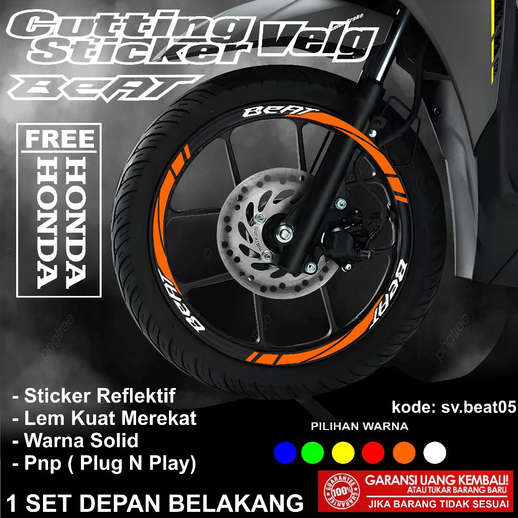 Cutting Stiker Sticker Lis List Roda Motor HONDA BEAT - Aksesoris Motor Stiker Lis ALL BEAT Schotlit