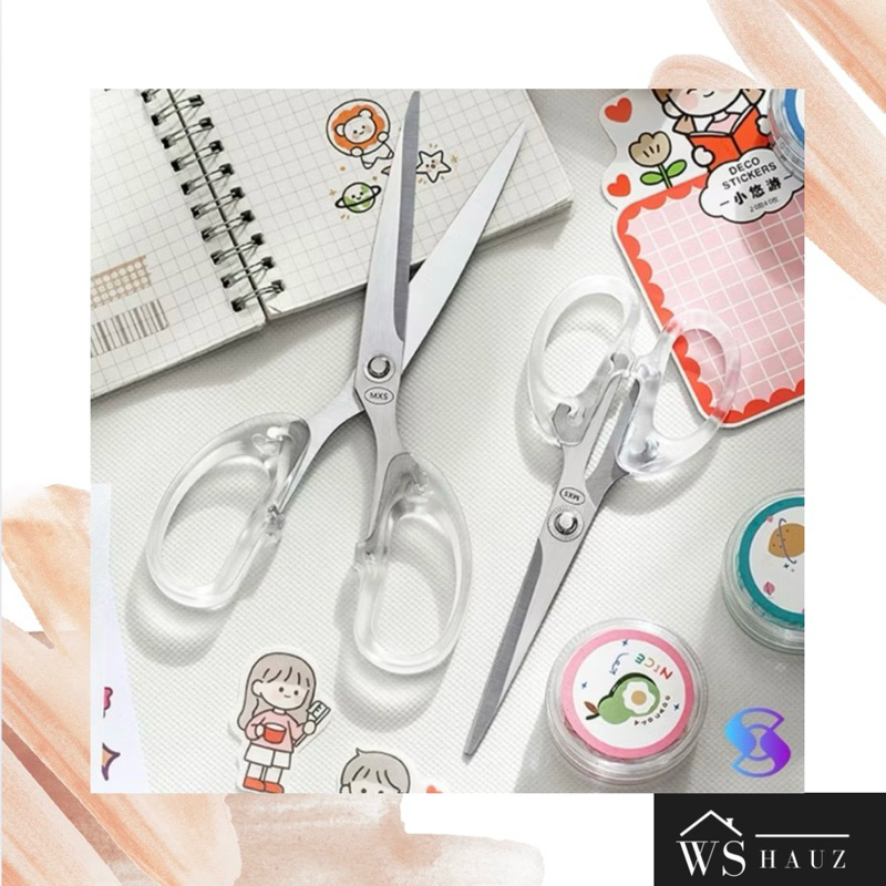 

(1 PCS) GUNTING GAGANG HANDLE TRANSPARAN MULTIFUNGSI GUNTING GAGANG HANDLE BENING TAJAM AESTHETIC SERBAGUNA PERLENGKAPAN KANTOR SEKOLAH ALAT KERAJINAN TANGAN