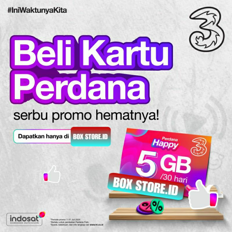 Kartu Perdana Tri Happy 5GB Nasional