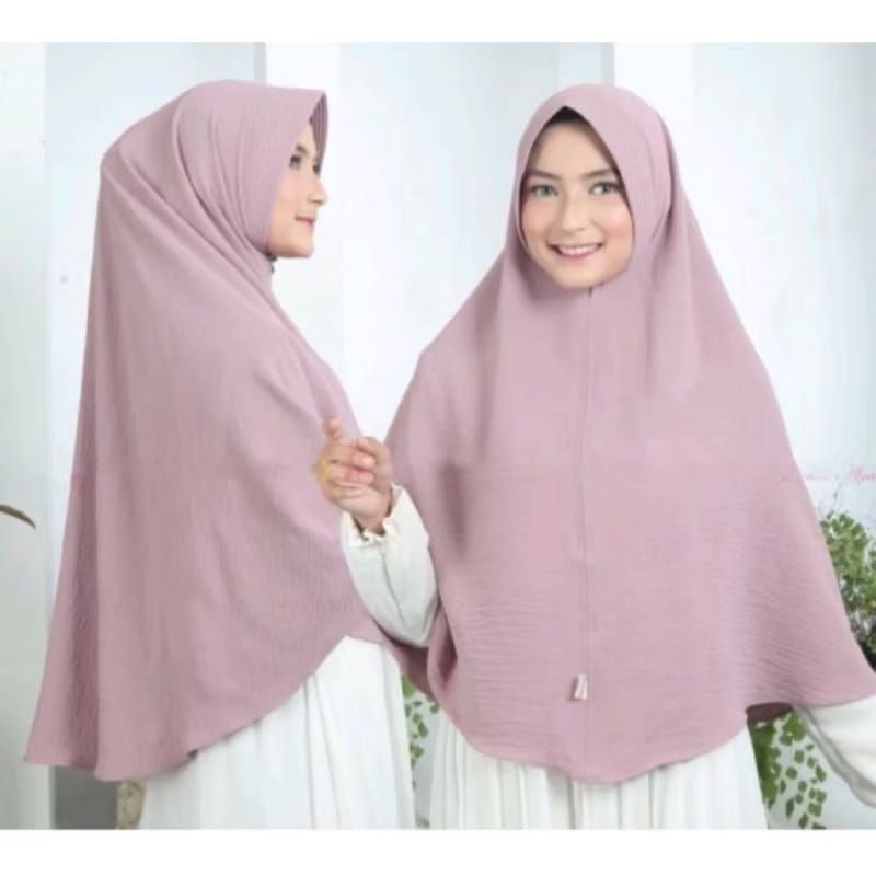 Jilbab Hijab Crinkle Pet Antem Size L / Bergo Crinkle Pet Antem Terbaru