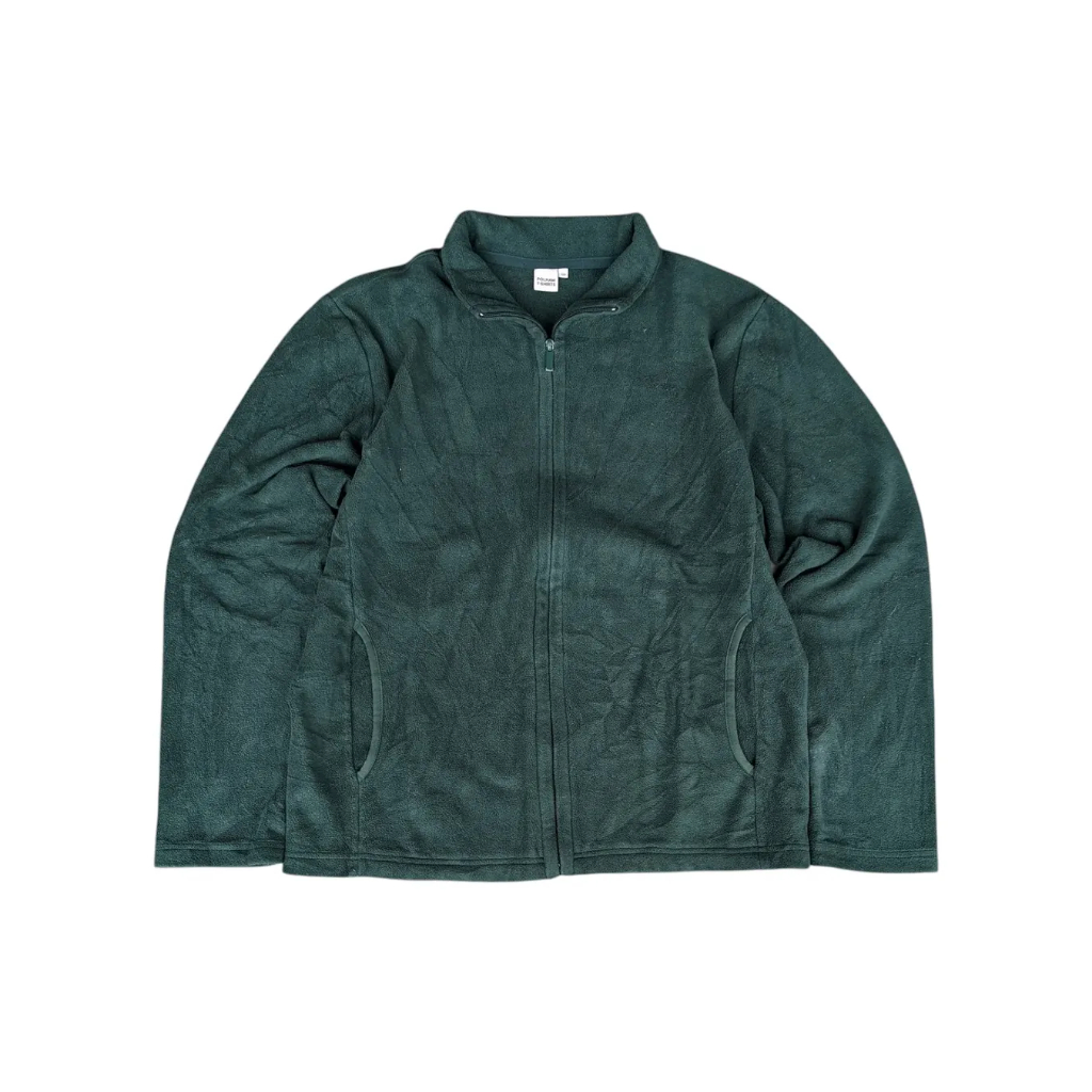 Jaket Fleece Unisex Pria Wanita POLHAM Forest Green Size fit M