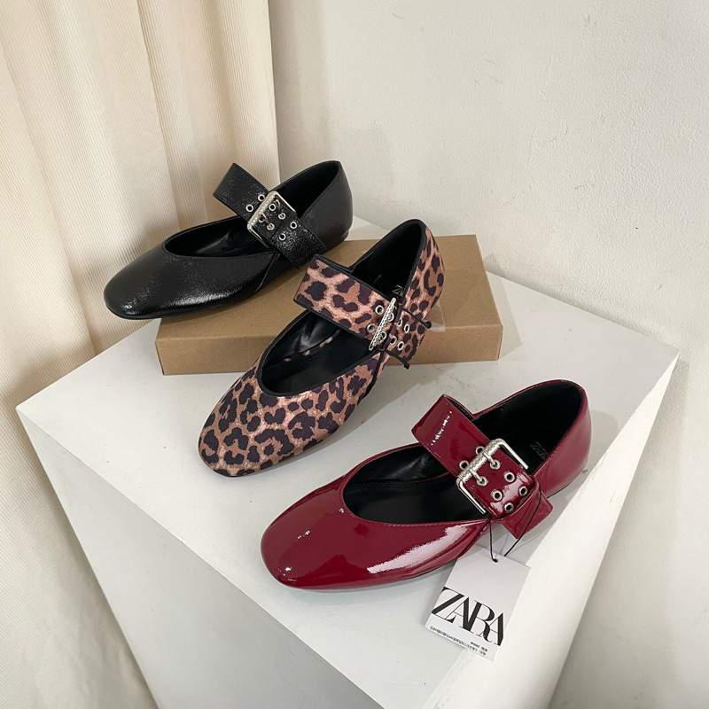 Flatshoes leather by Zara high quality sepatu dlat wanita kantor kerja casual dailyshoes