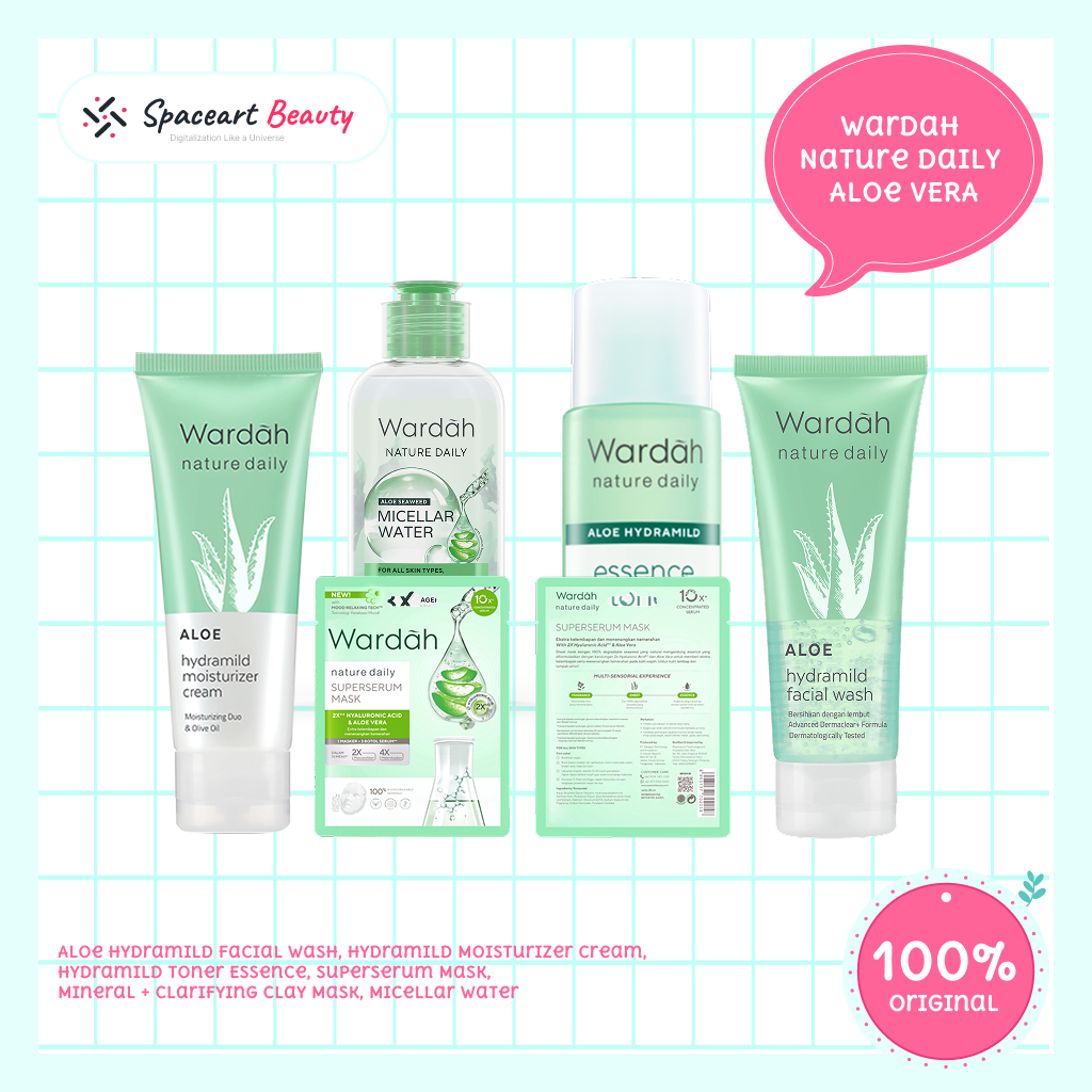 Wardah Nature Daily Aloe Vera Gel | Gel Lidah Buaya Melembapkan & Menenangkan Kulit