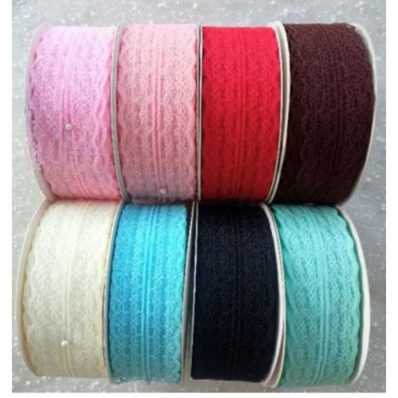 

Korean Lace Ribbon Per Yard ( 90 cm) Pita Parcel Gift Hampers Pita Renda Ribbon 5 cm DIY Crafts Tapes Card Wrapflower Bouquet Dekorasi Kado