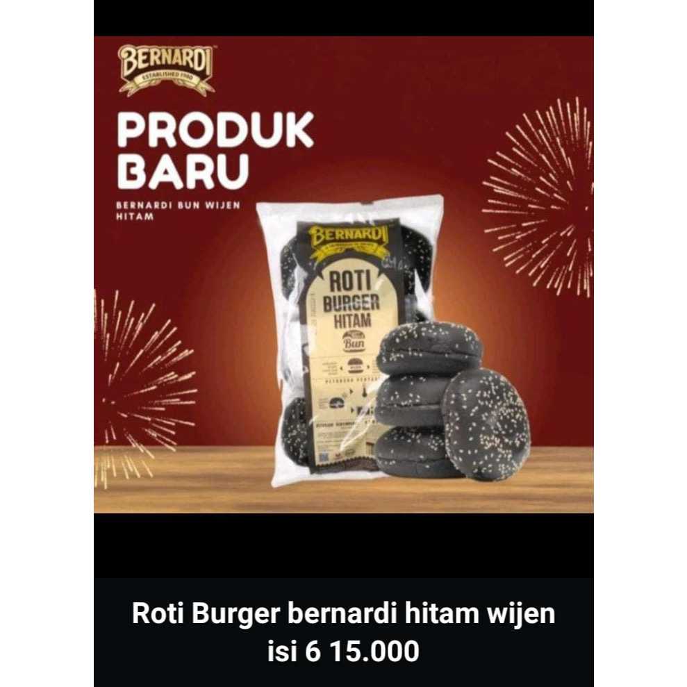 

ROTI BURGER BERNADI HITAM WIJEN ISI 6 PCS