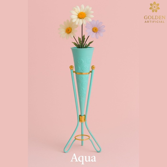 RB Pot Vas standing besi import vas corong besi vas bunga sudut