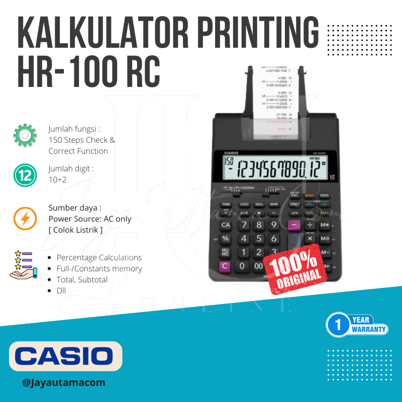 

Kalkulator Casio HR 100RC / HR 8RC Original
