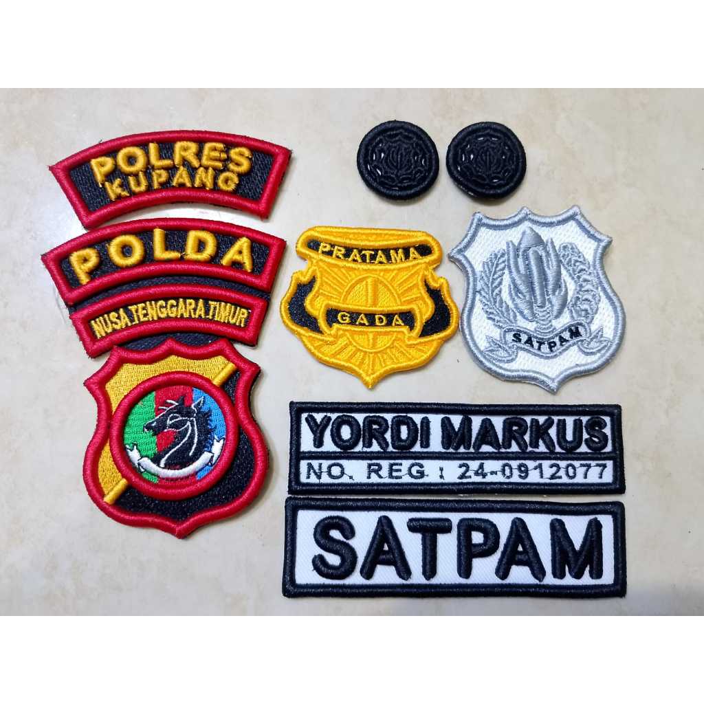 bordir 1set satpam polda NTT timbul 3d