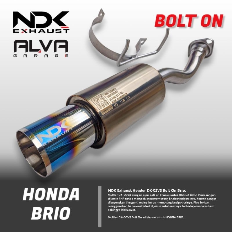 Knalpot Bolt On Brio Muffler DK03V3 Bass Bulat NDK EXHAUST