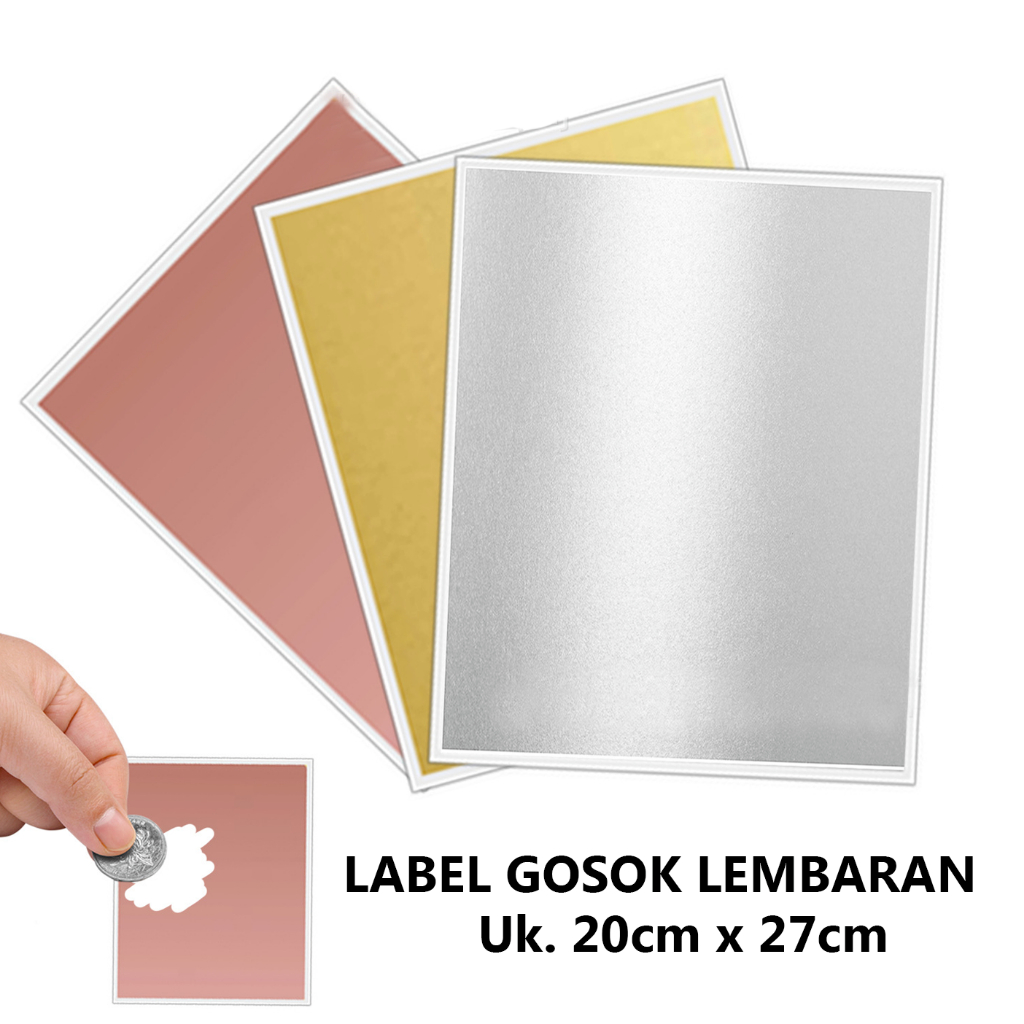 

1 Lembar Label Gosok Ukuran Jumbo / Scratch Label / Penutup PIN Voucher Lembaran Uk 20x27cm