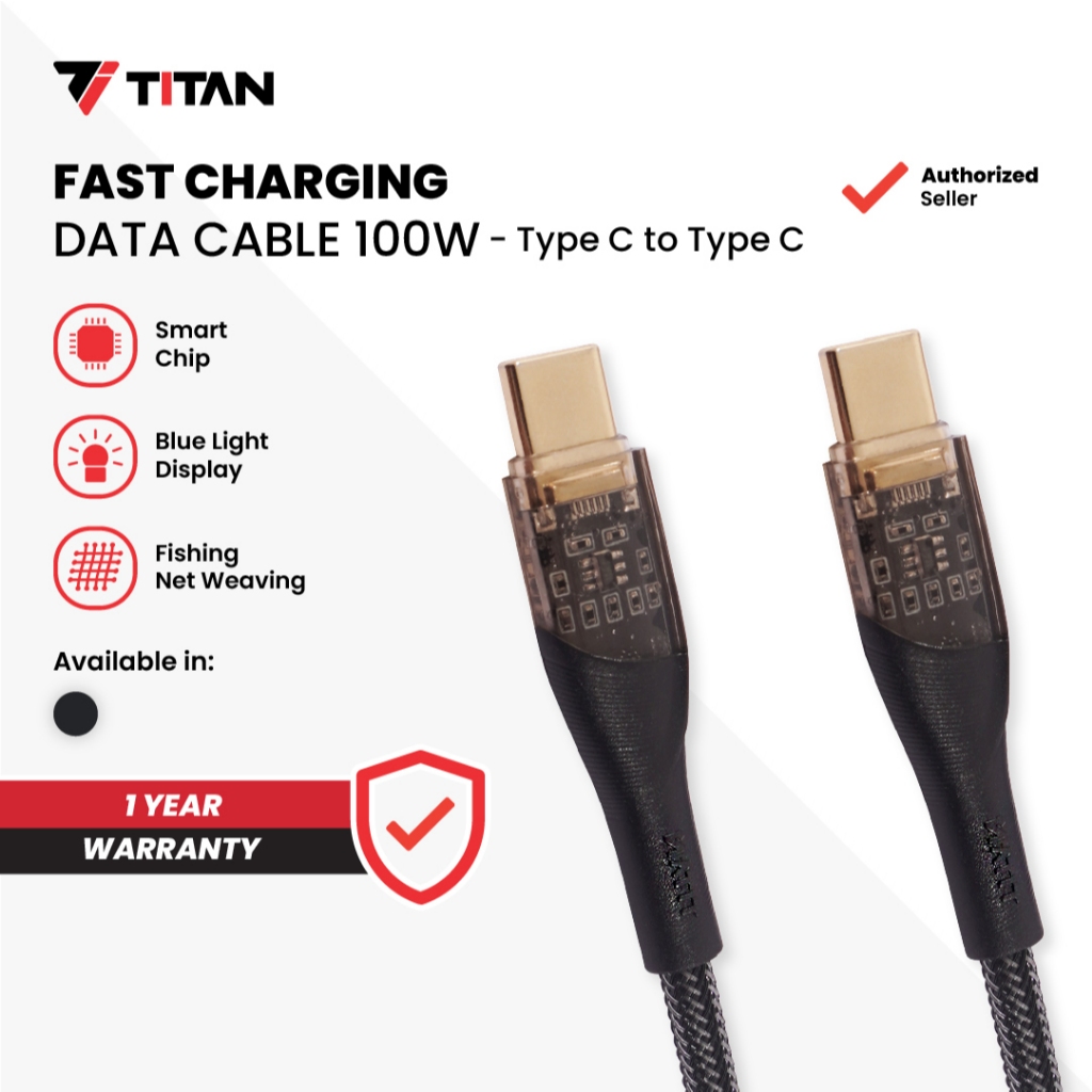 Titan DL-18-CC Kabel Data Charger Fast Charging 100W-Type-C To Type-C