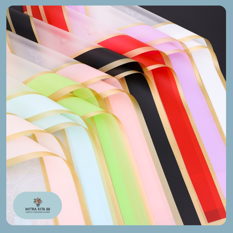 

Isi 20 LEMBAR Kertas Bunga List Gold Cellophane Flower Wrapping Paper Untuk Buket Bucket Bunga KB087