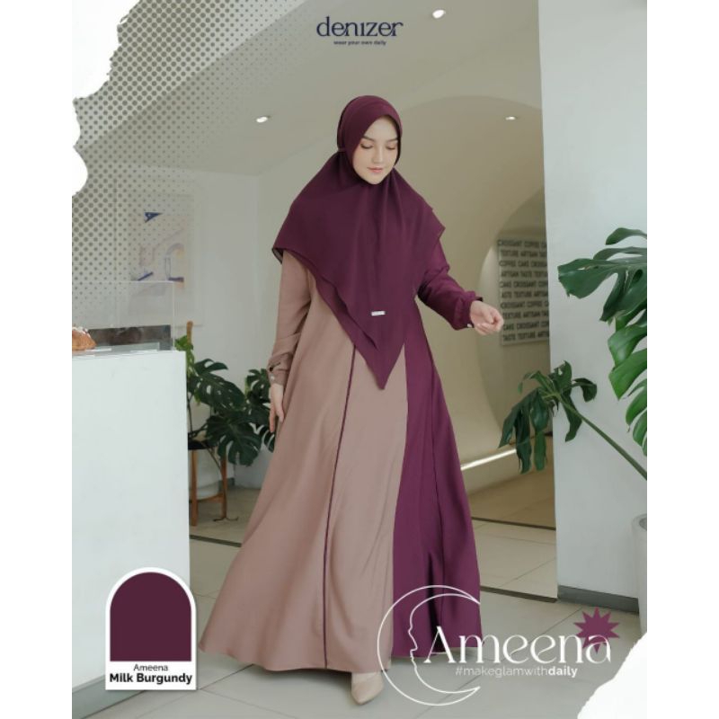 Gamis elegan simple set Ameena by denizer daily