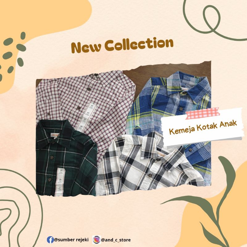 KEMEJA KOTAK ANAK LAKI LAKI CAT & JACK