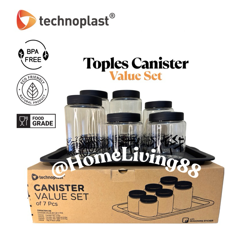 TOPLES CANISTER VALUE SET I Toples Plastik Estetik Tebal Technoplast