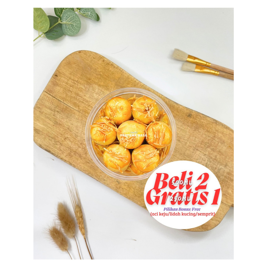

[BELI 2 GRATIS 1] Nastar Keju Pratama Rasa Kue Kering Renyah Berkualitas Toples Tabung 500ml / 250ml