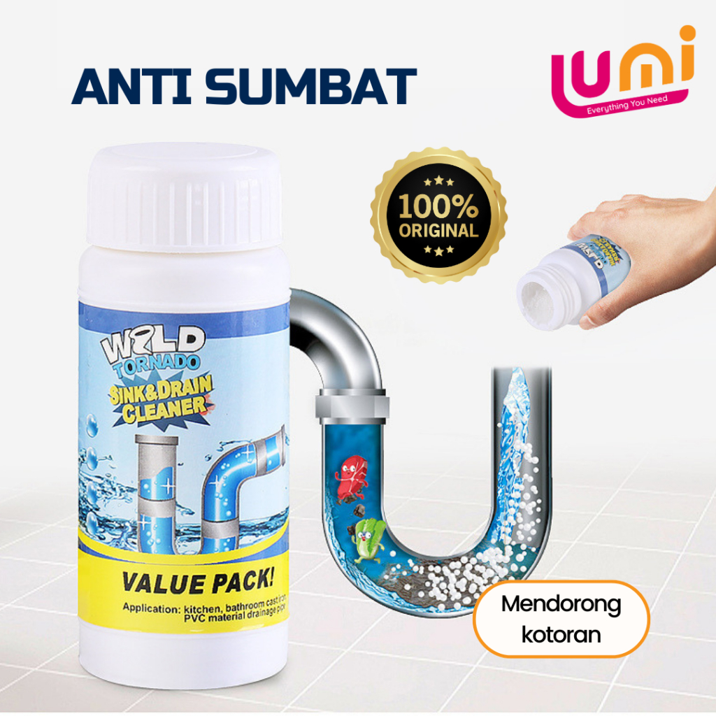 WILD TORNADO Pembersih Pipa Toilet Tersumbat/ Anti Mampet Wastafel/ Pembersih Pipa Saluran Air
